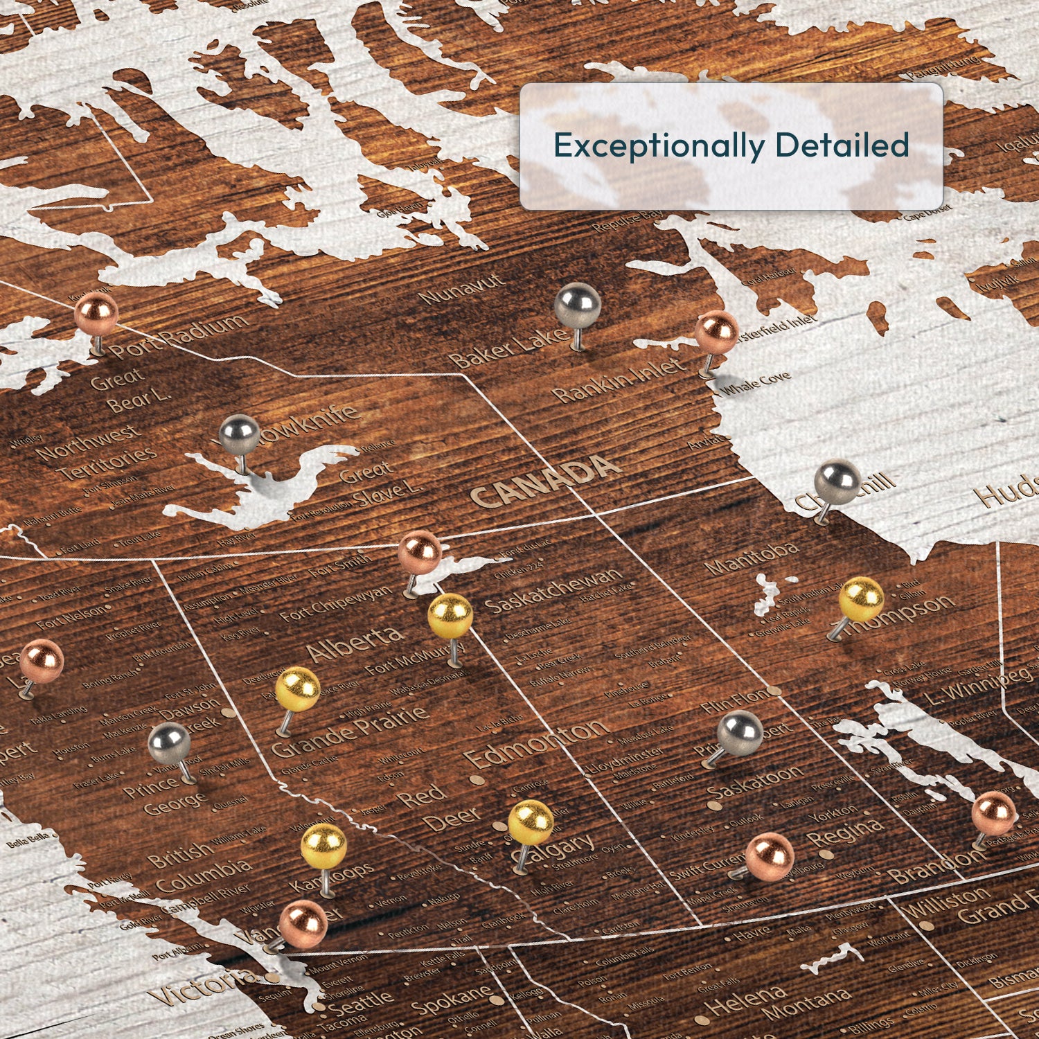 Personalized Not All Who Wander Canada Push Pin Map 3