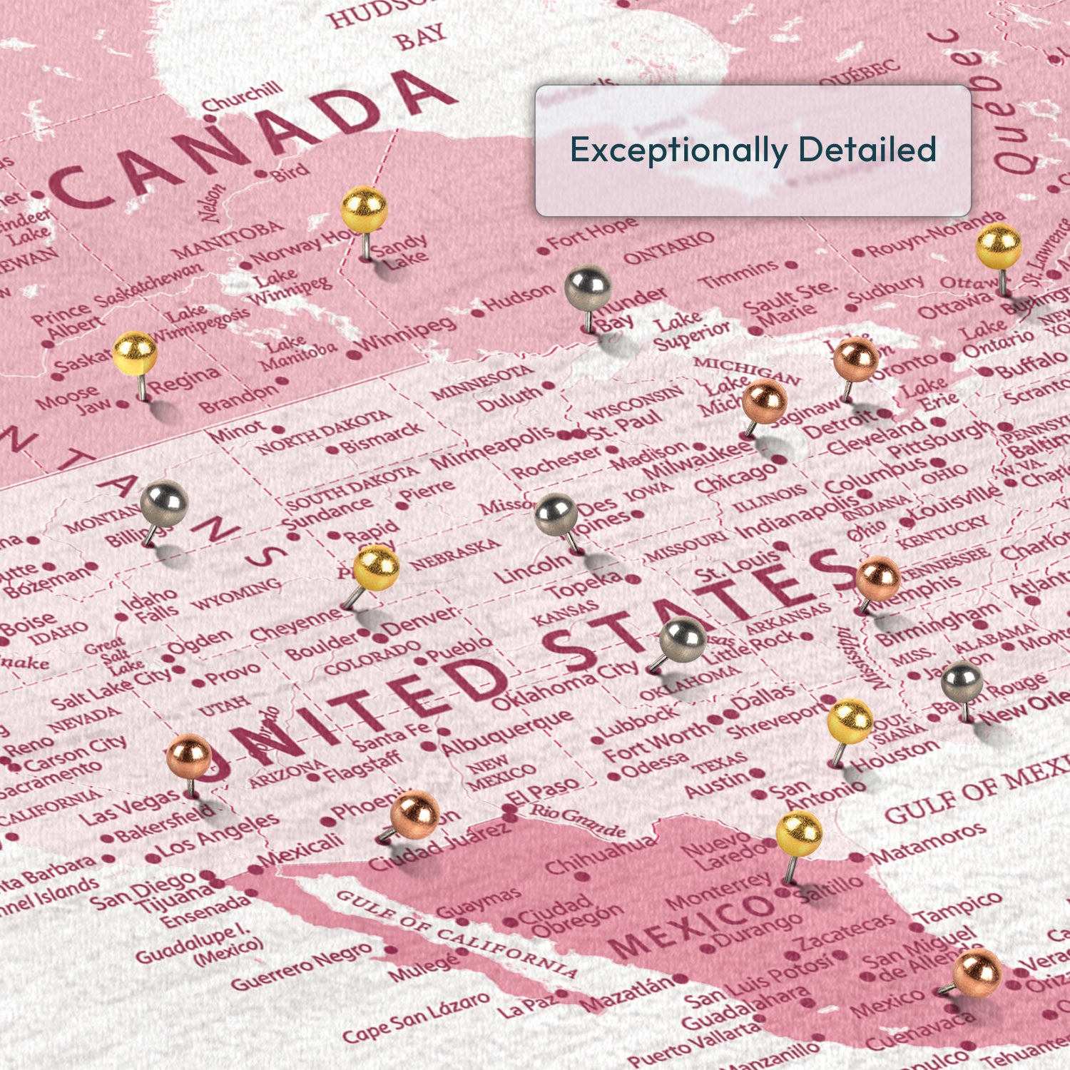 Personalized Nothing But Memories Push Pin World Map 3