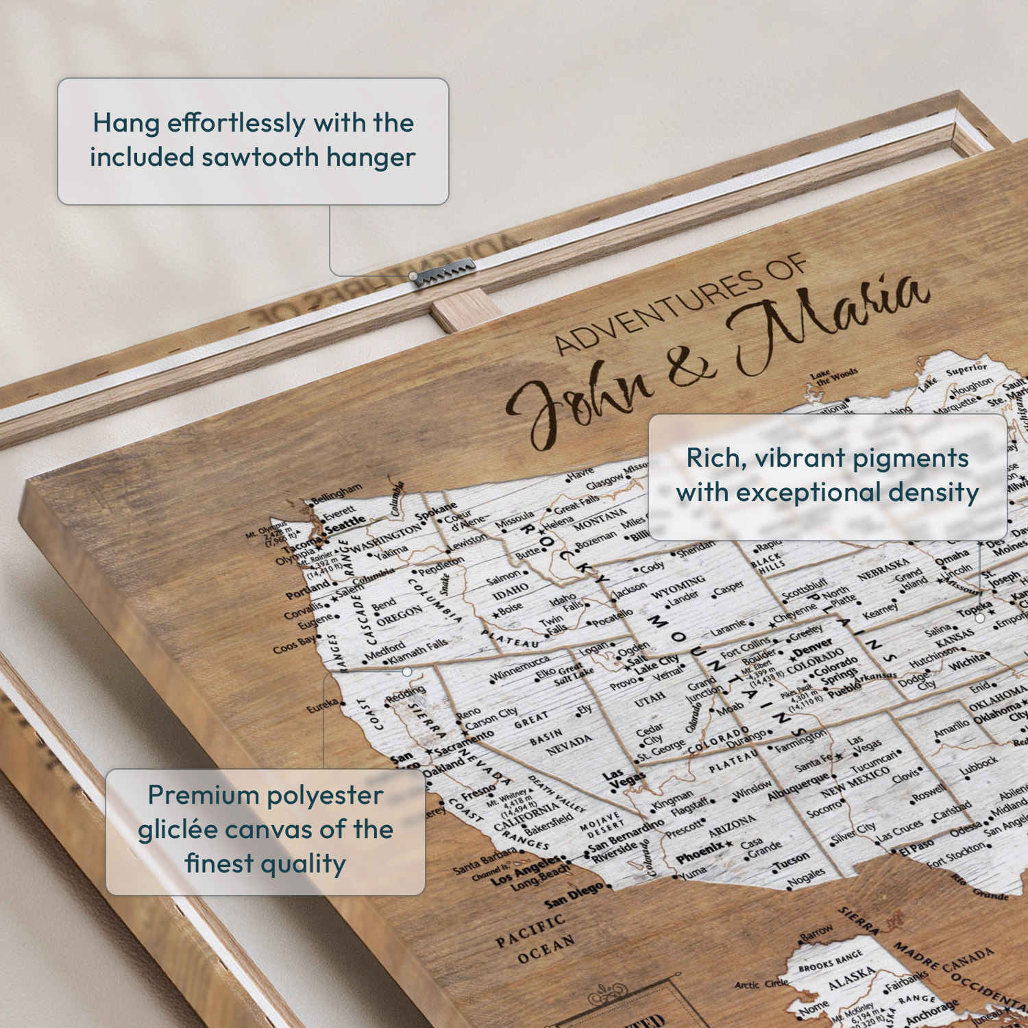 Personalized Our Adventures Push Pin USA Map 6