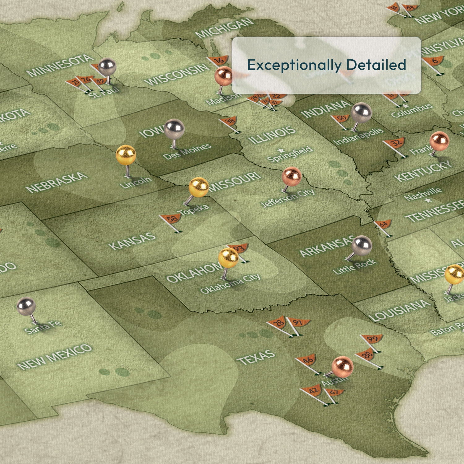 Personalized Our Quest Push Pin Golf Map 4