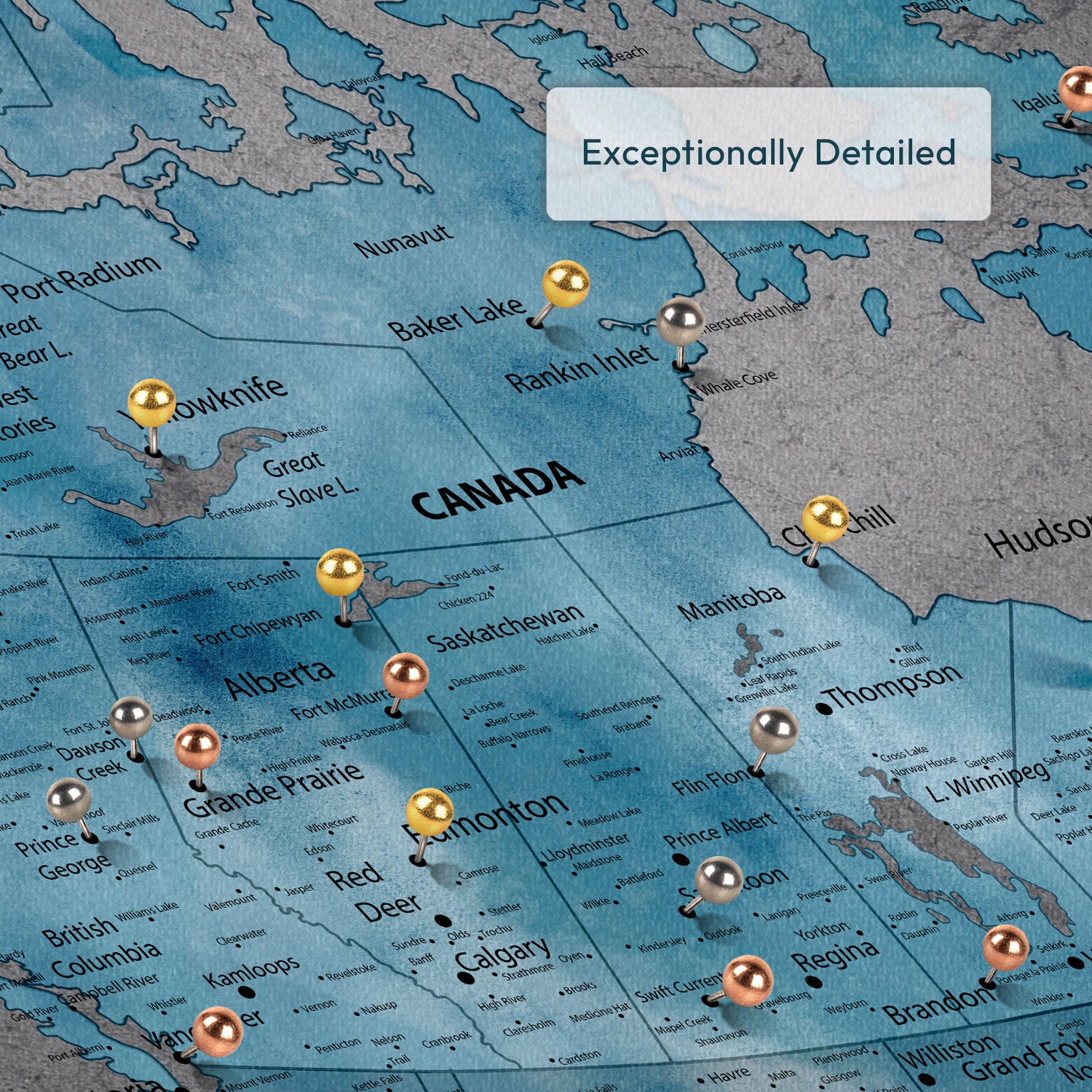 Personalized Our Travels In Canada Push Pin Map 3