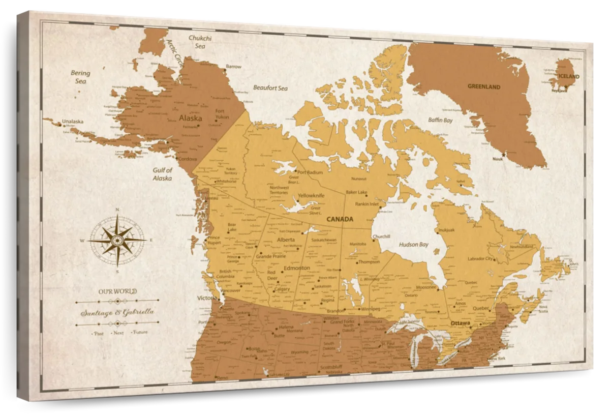 Personalized Our World Canada Push Pin Map 1