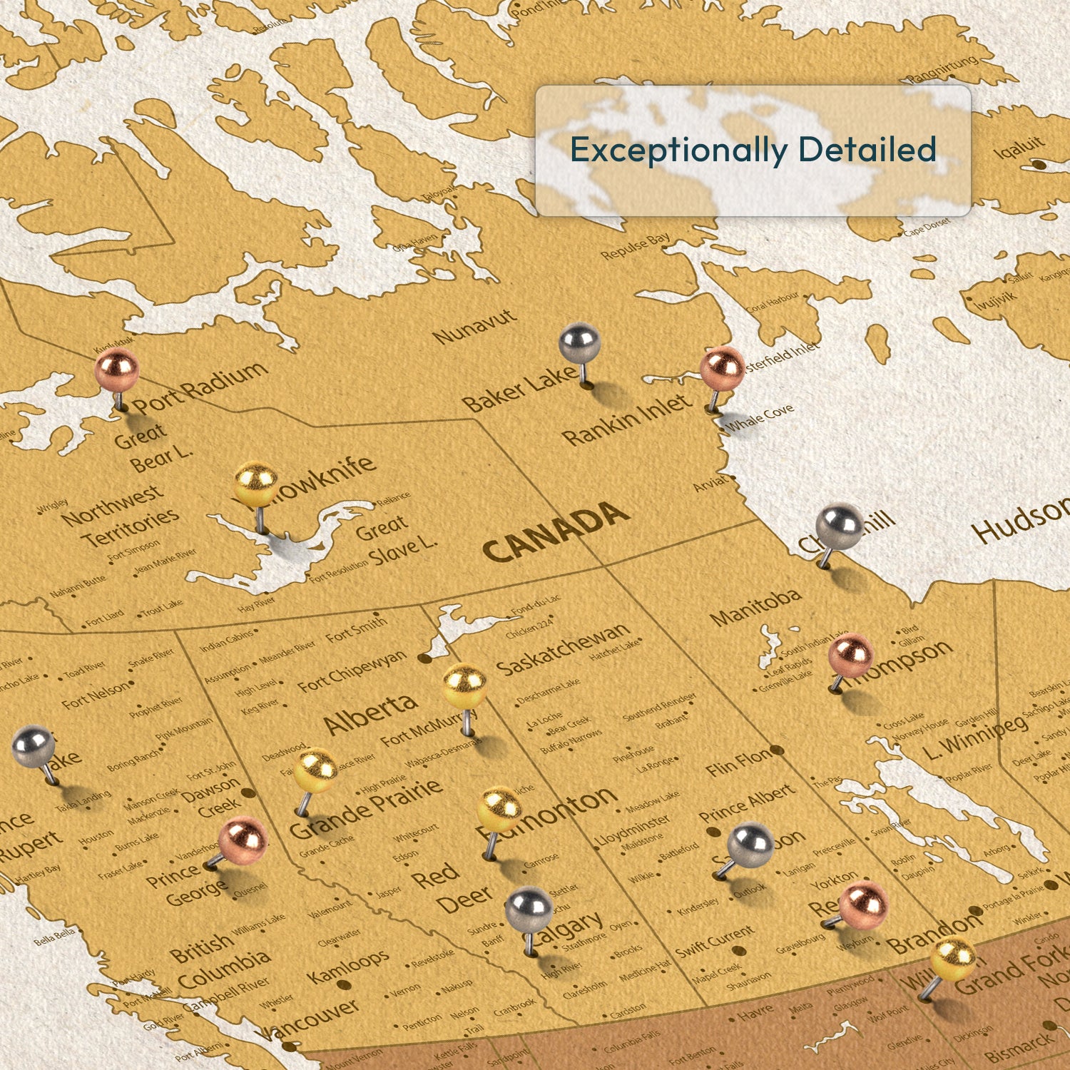 Personalized Our World Canada Push Pin Map 3