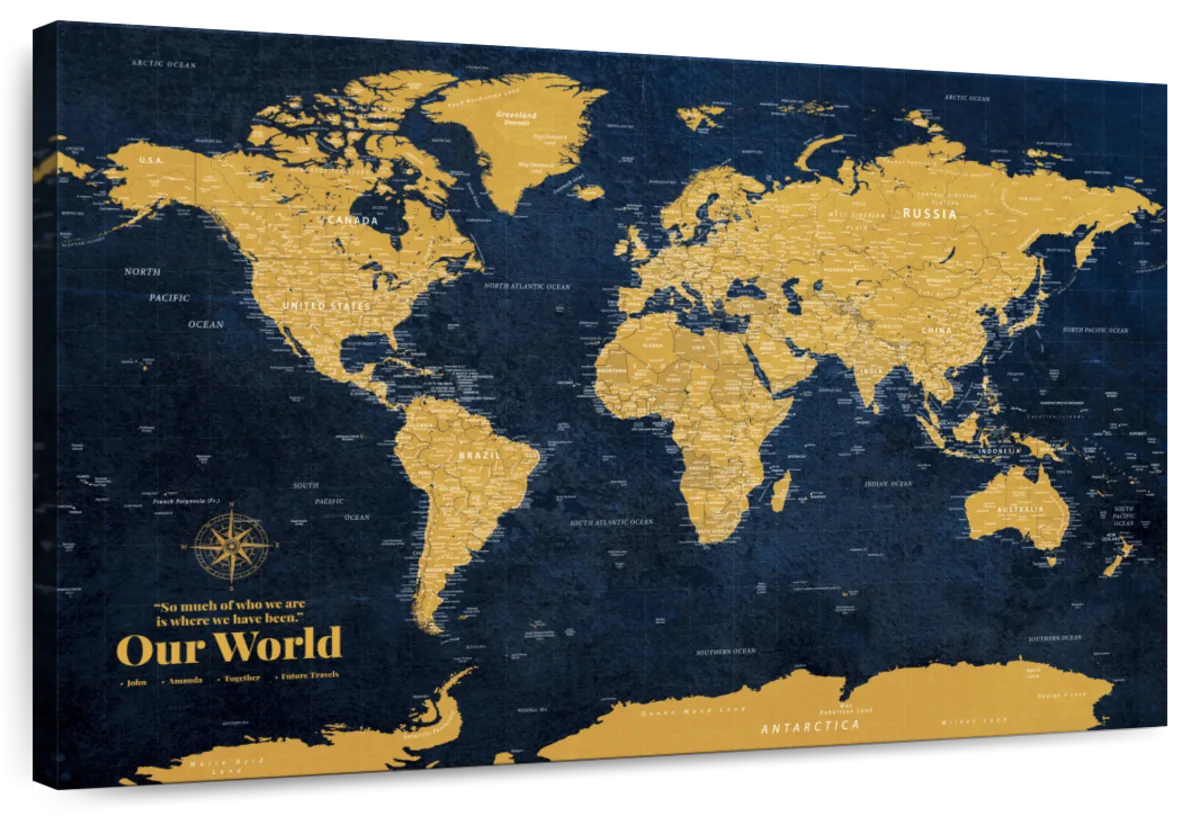 Personalized Our World Push Pin Travel Map 1