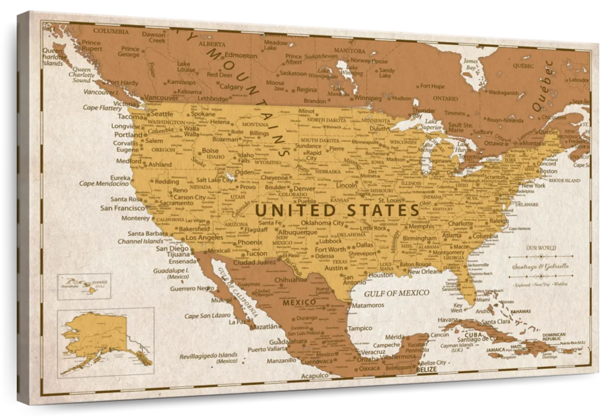 Personalized Our World Push Pin USA Map 1