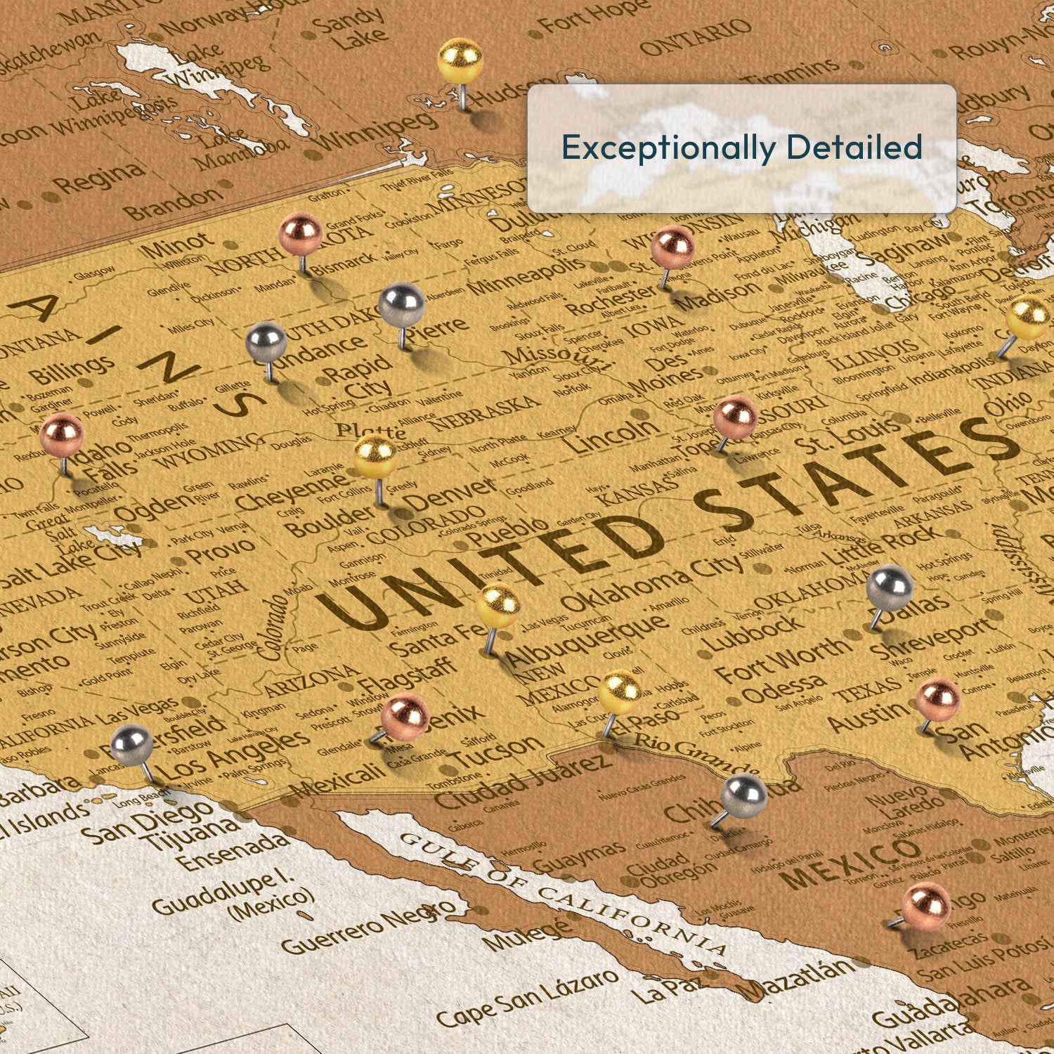 Personalized Our World Push Pin USA Map 3