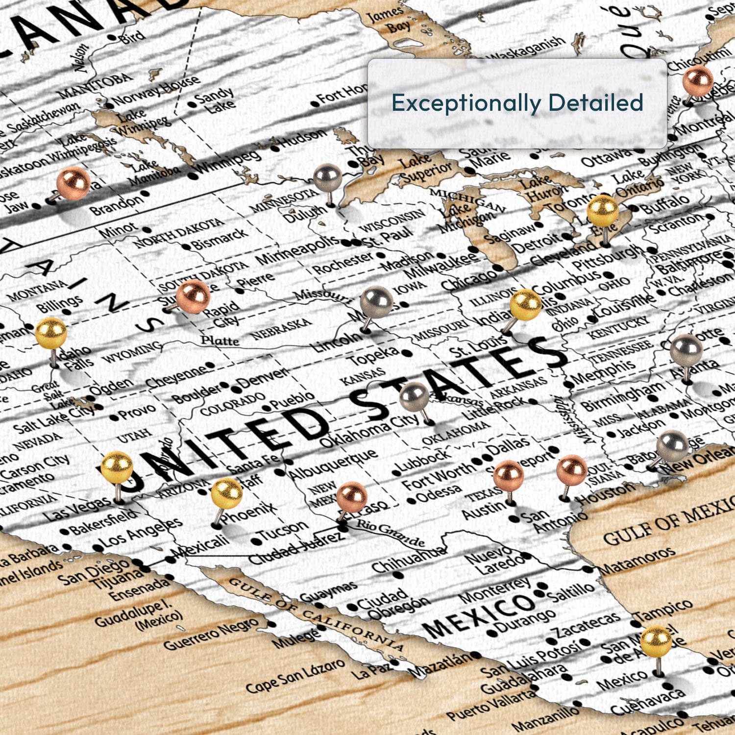 Personalized Our World Unfolding Push Pin Travel Map 3