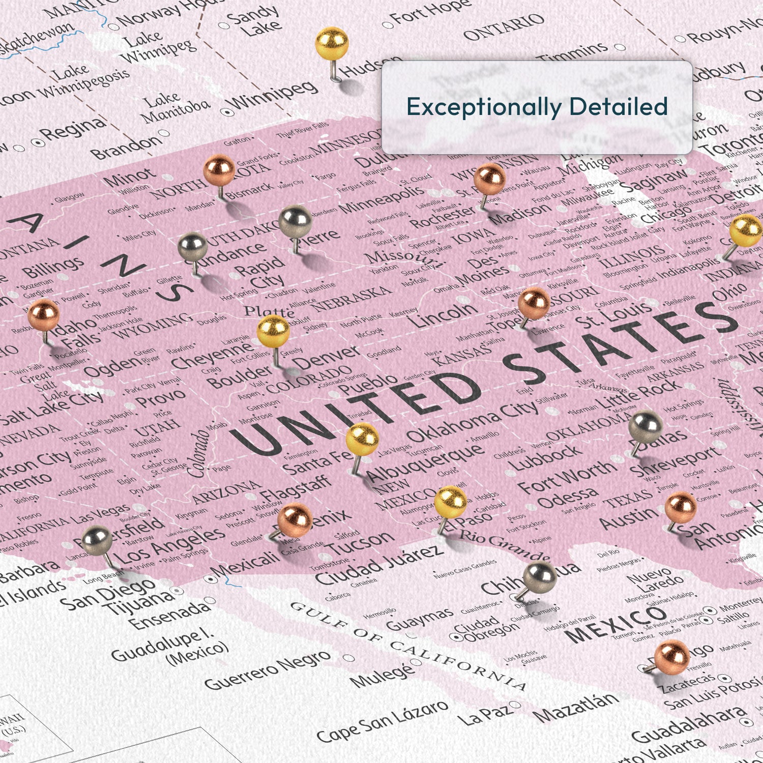 Personalized Richer Through Travel Push Pin USA Map 3