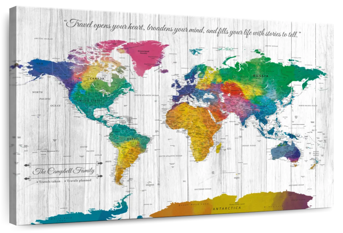 Personalized Stories To Tell Push Pin World Map 1