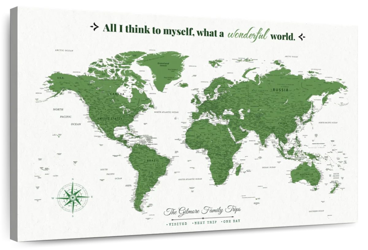 Personalized Such A Wonderful World Push Pin Map 1