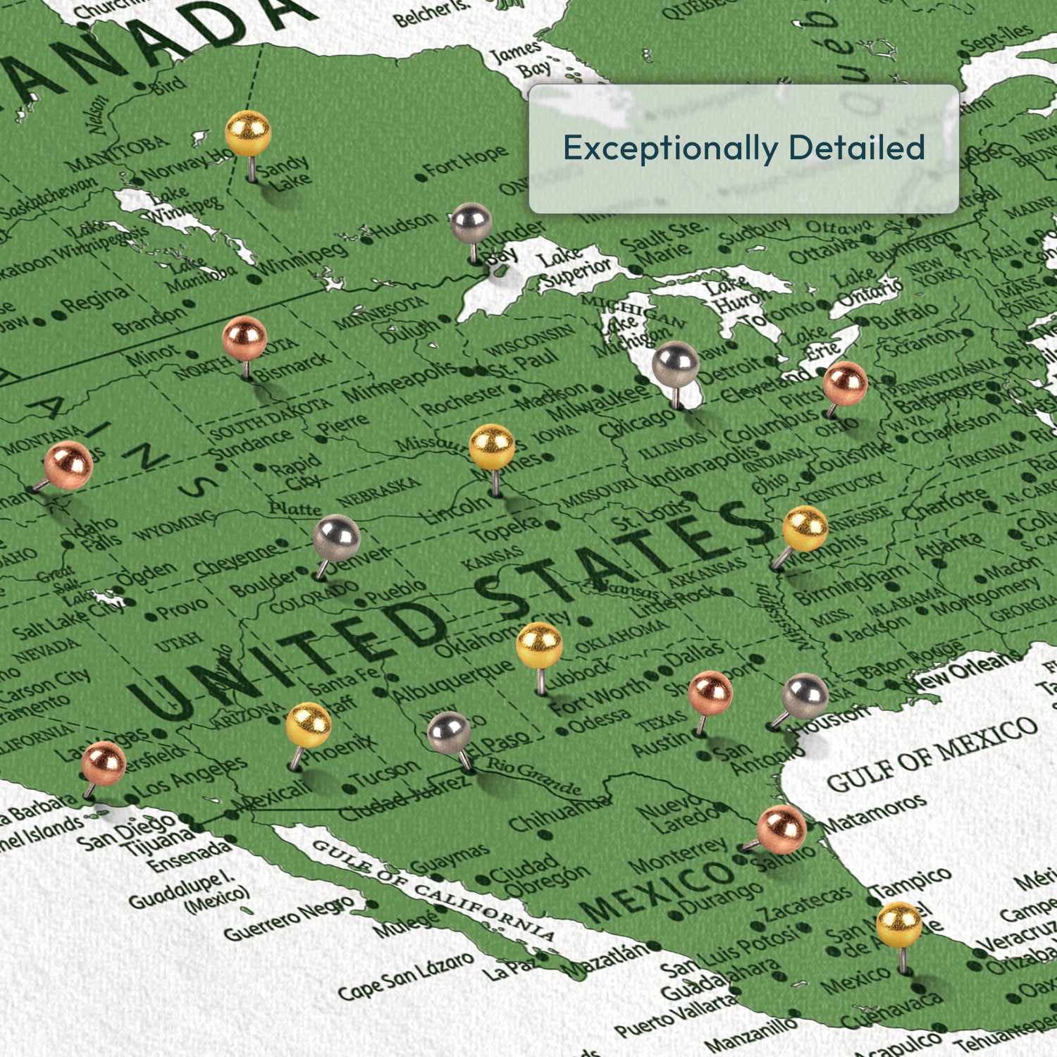 Personalized Such A Wonderful World Push Pin Map 3