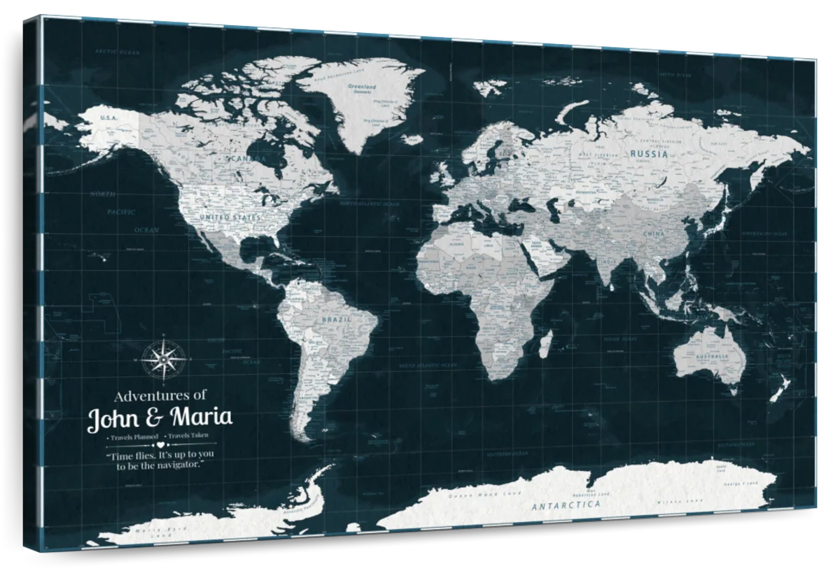 Personalized The Navigator Push Pin World Map 1