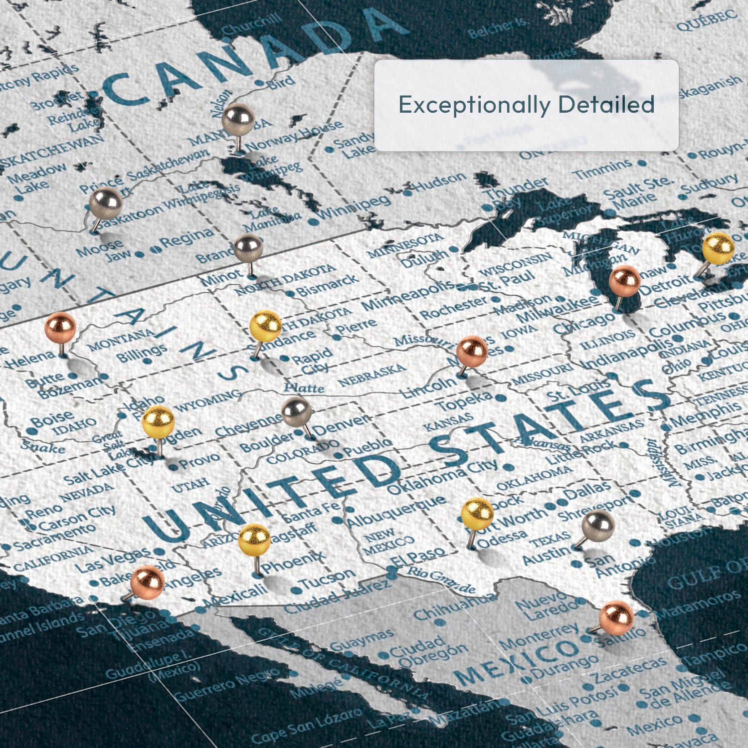 Personalized The Navigator Push Pin World Map 3