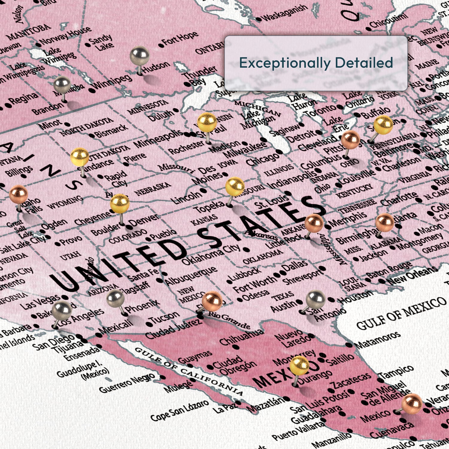 Personalized The Places Youll Go Push Pin World Map 3