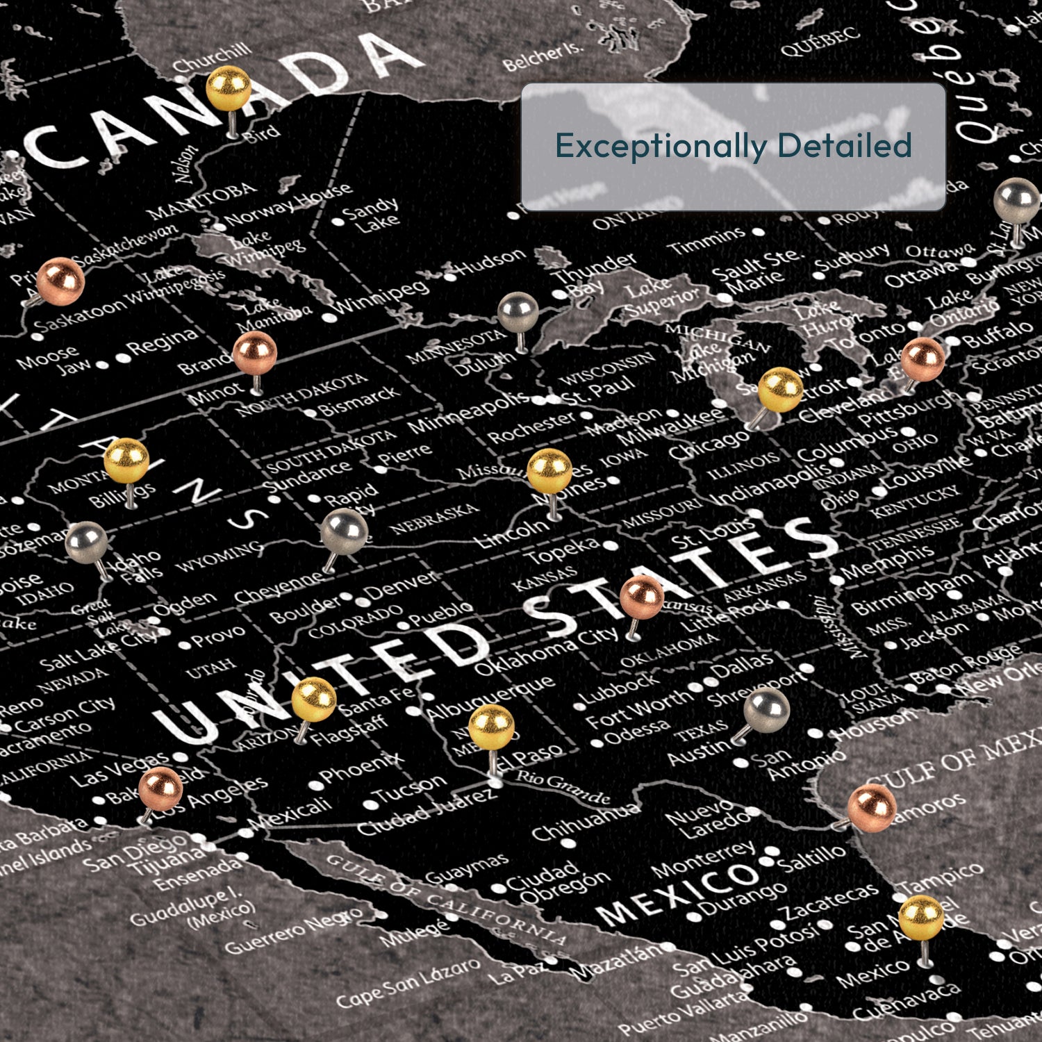 Personalized The World Awaits Push Pin World Map 3