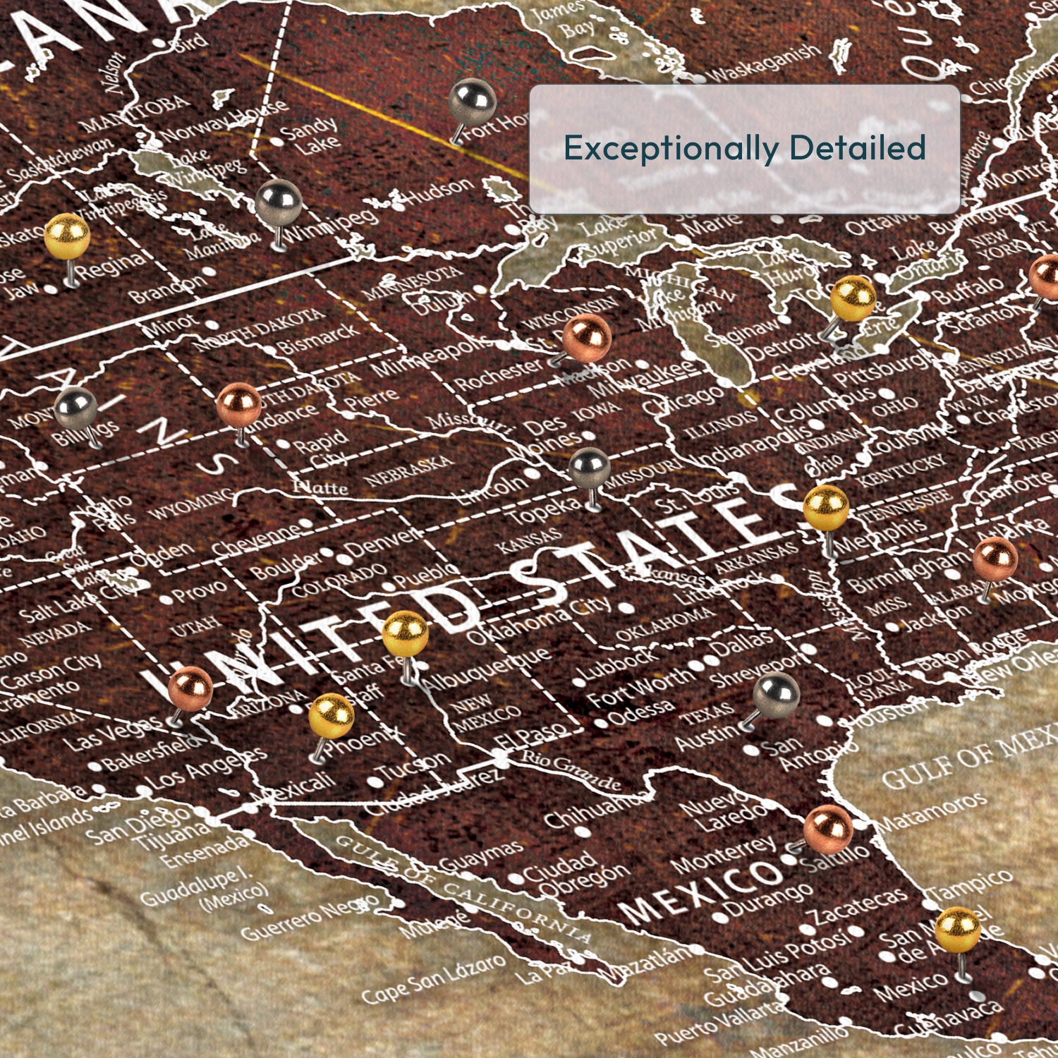Personalized The World Is A Book Push Pin Travel Map 3