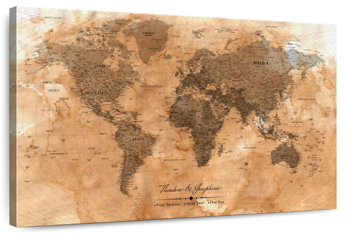 Personalized Timeless World Push Pin Travel Map 1