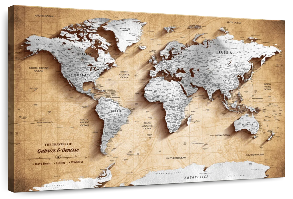 Personalized Together Through Journeys Push Pin World Map 1
