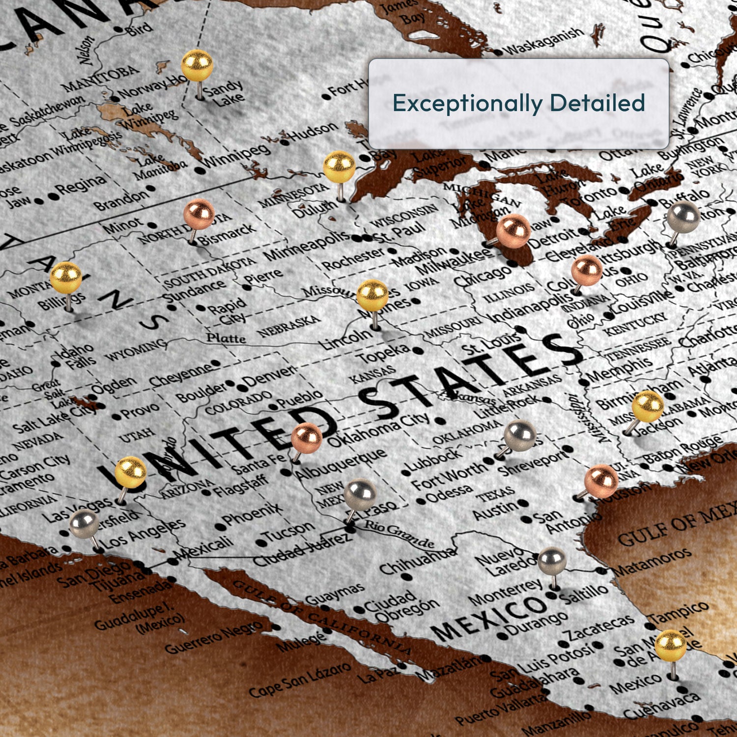 Personalized Together Through Journeys Push Pin World Map 3