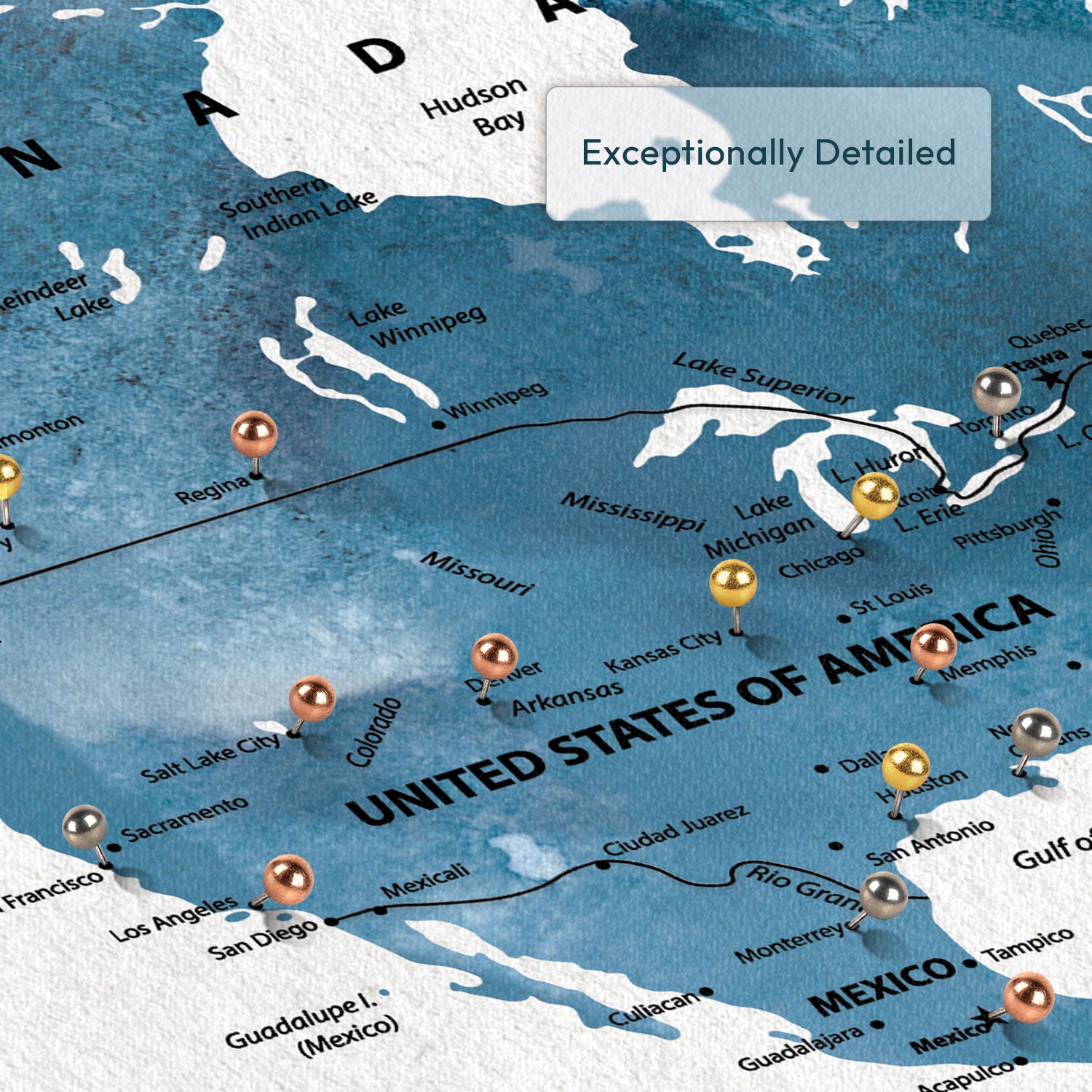 Personalized Travel Dreams Push Pin World Map 4