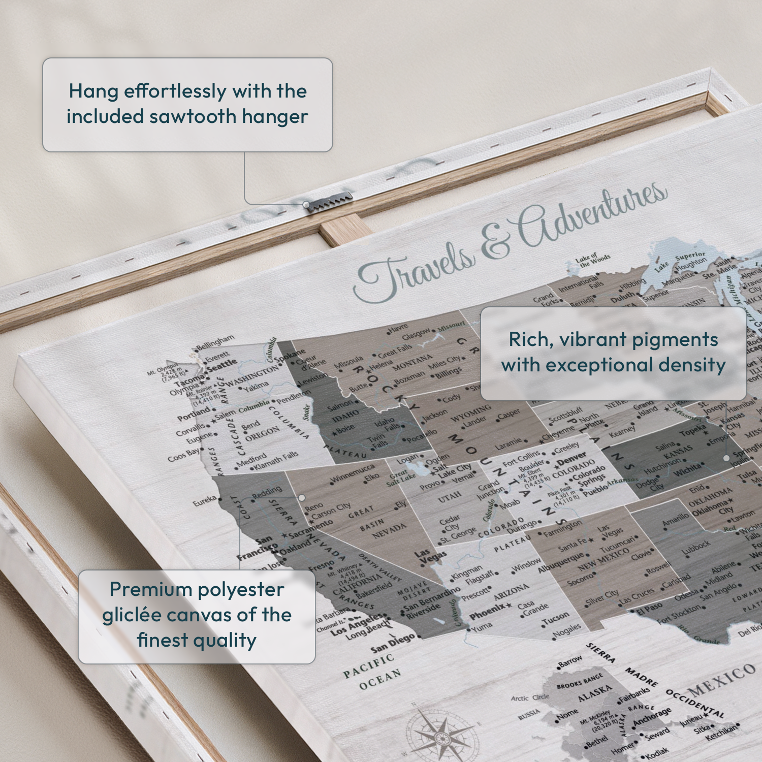 Personalized Travel Stories Push Pin USA Map 6