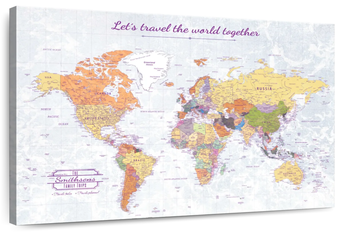 Personalized Travel The World Push Pin Map 1