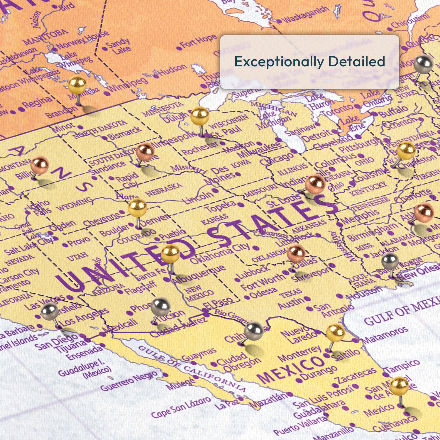 Personalized Travel The World Push Pin Map 3