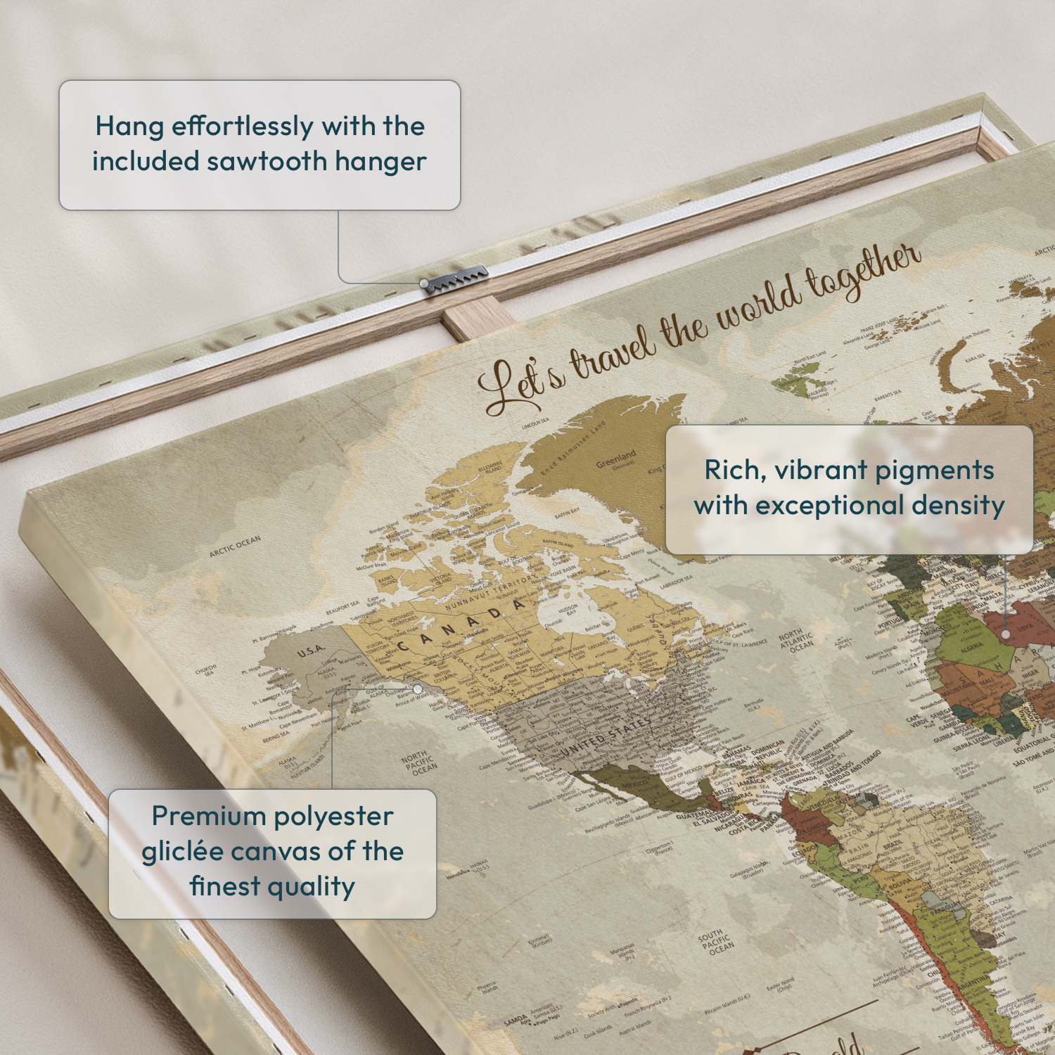 Personalized Travel The World Together Push Pin Map 6