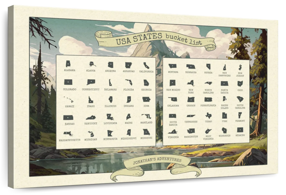 Personalized USA States Push Pin Bucket List 1