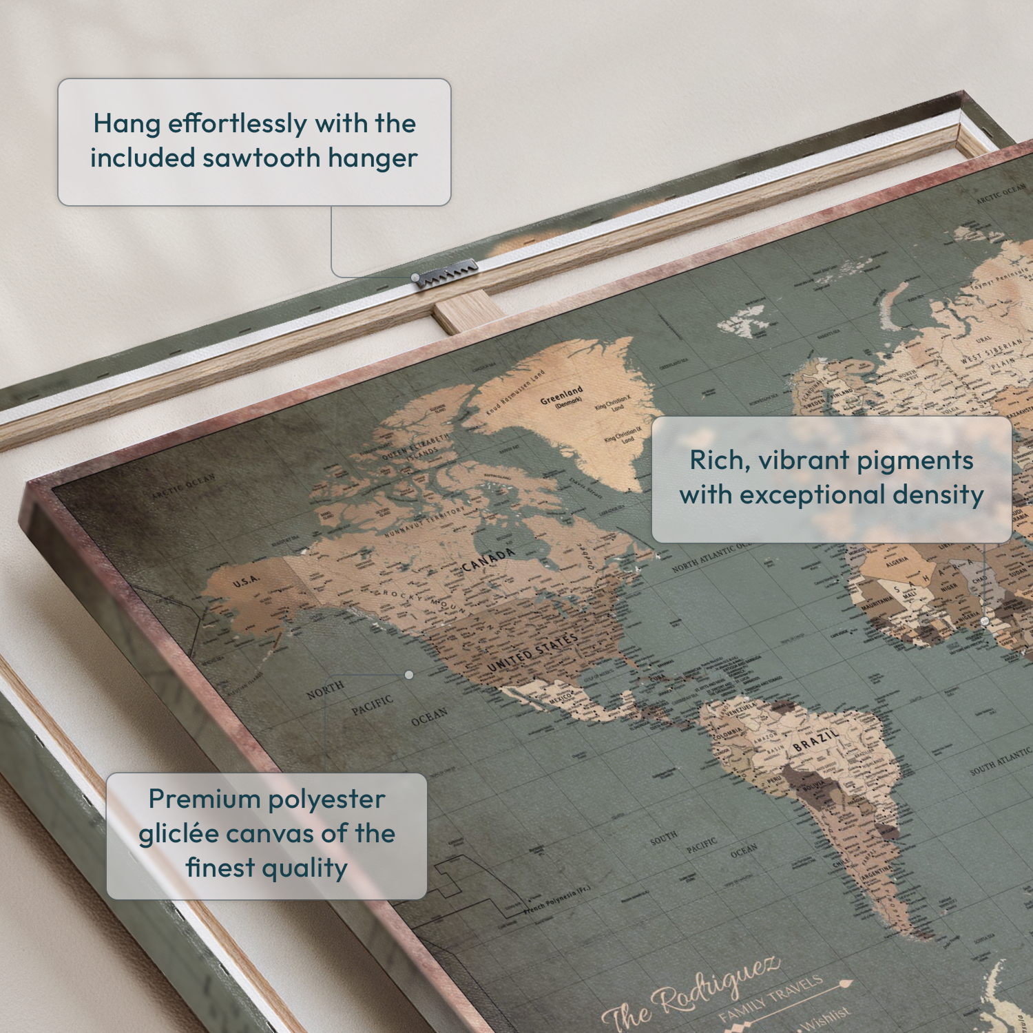 Personalized Vintage Push Pin World Map 6