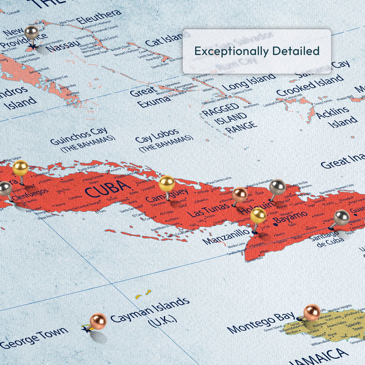 Personalized Wander Together Caribbean Push Pin Map 4