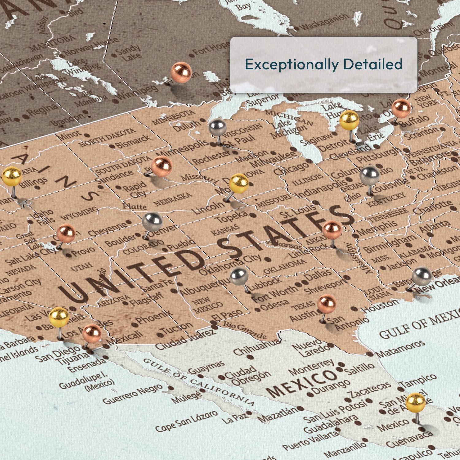 Personalized Wandering The World Push Pin Travel Map 3