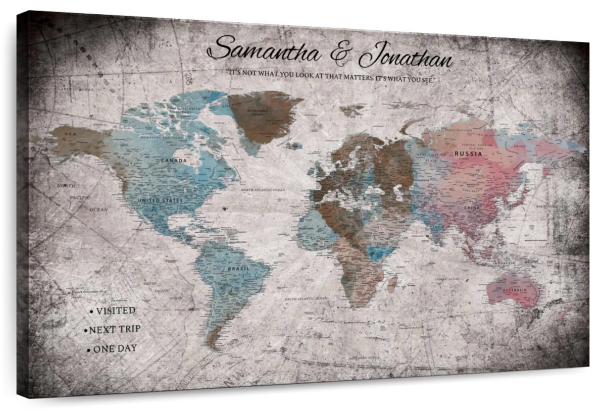 Personalized What You See Push Pin World Map 1