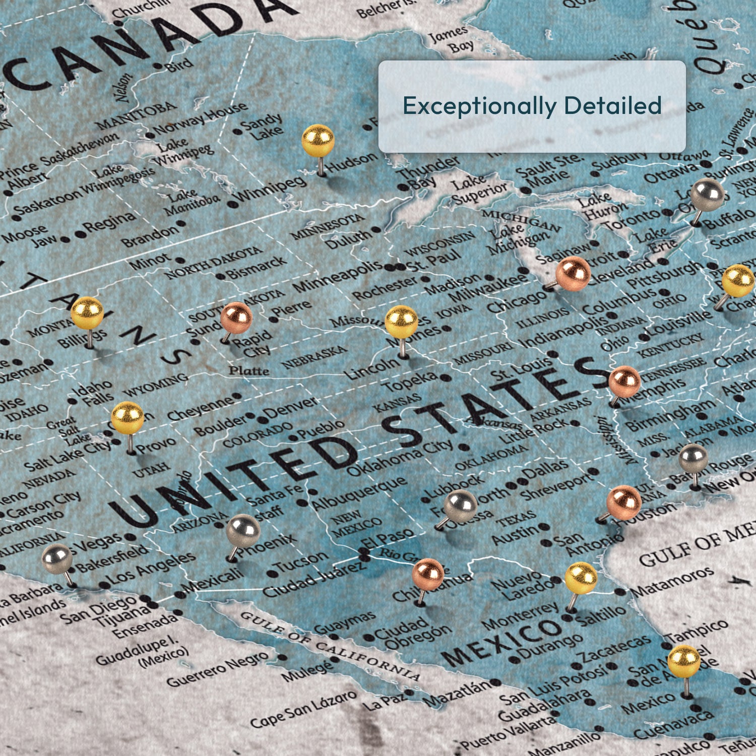 Personalized What You See Push Pin World Map 3