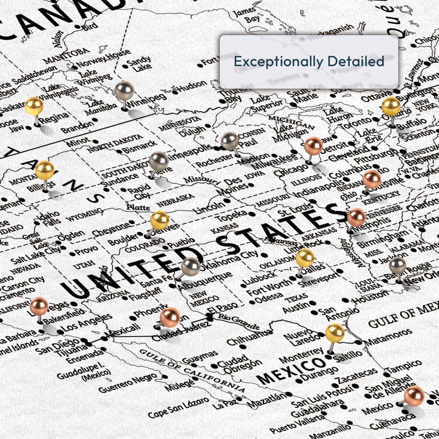 Personalized Wherever We Are Together Push Pin World Map 3