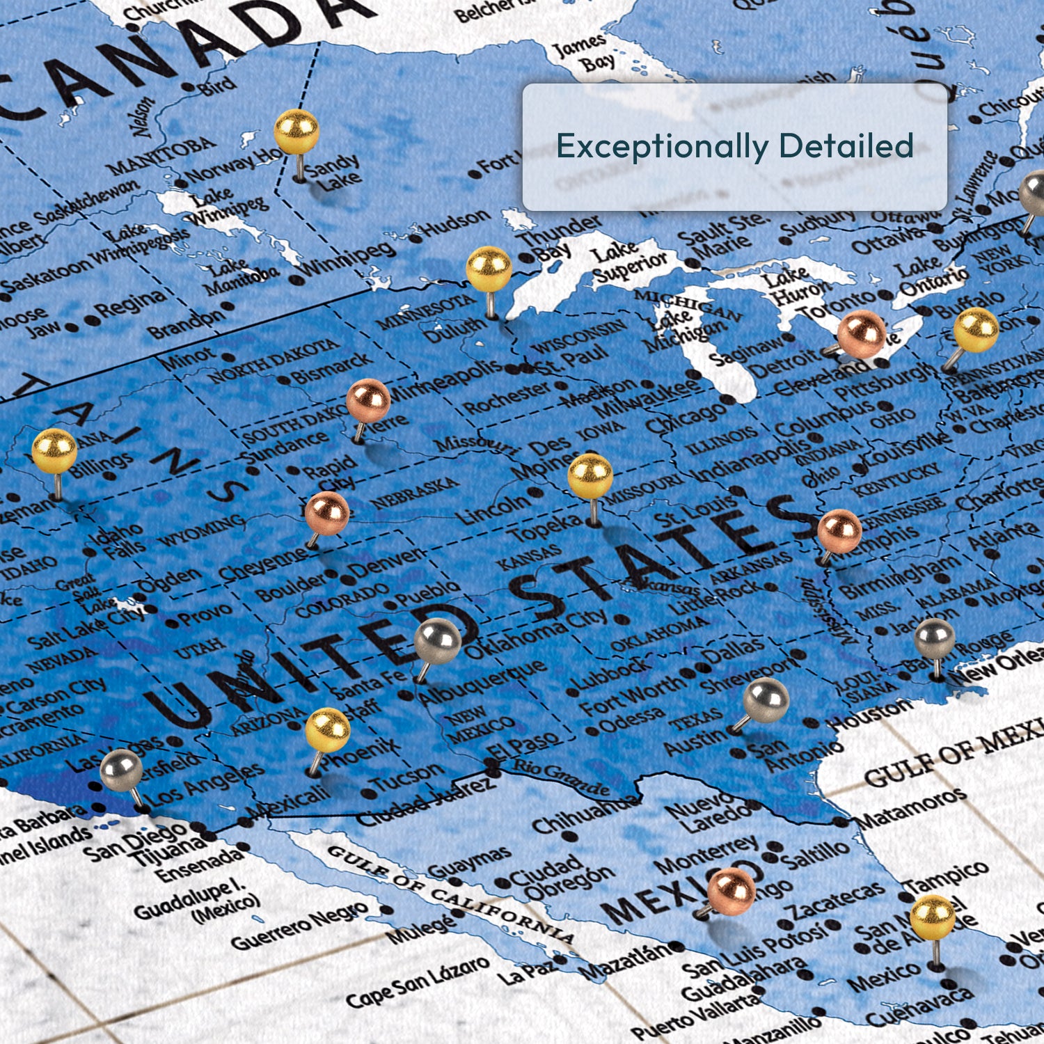 Personalized Wherever We Wander Push Pin World Map 3