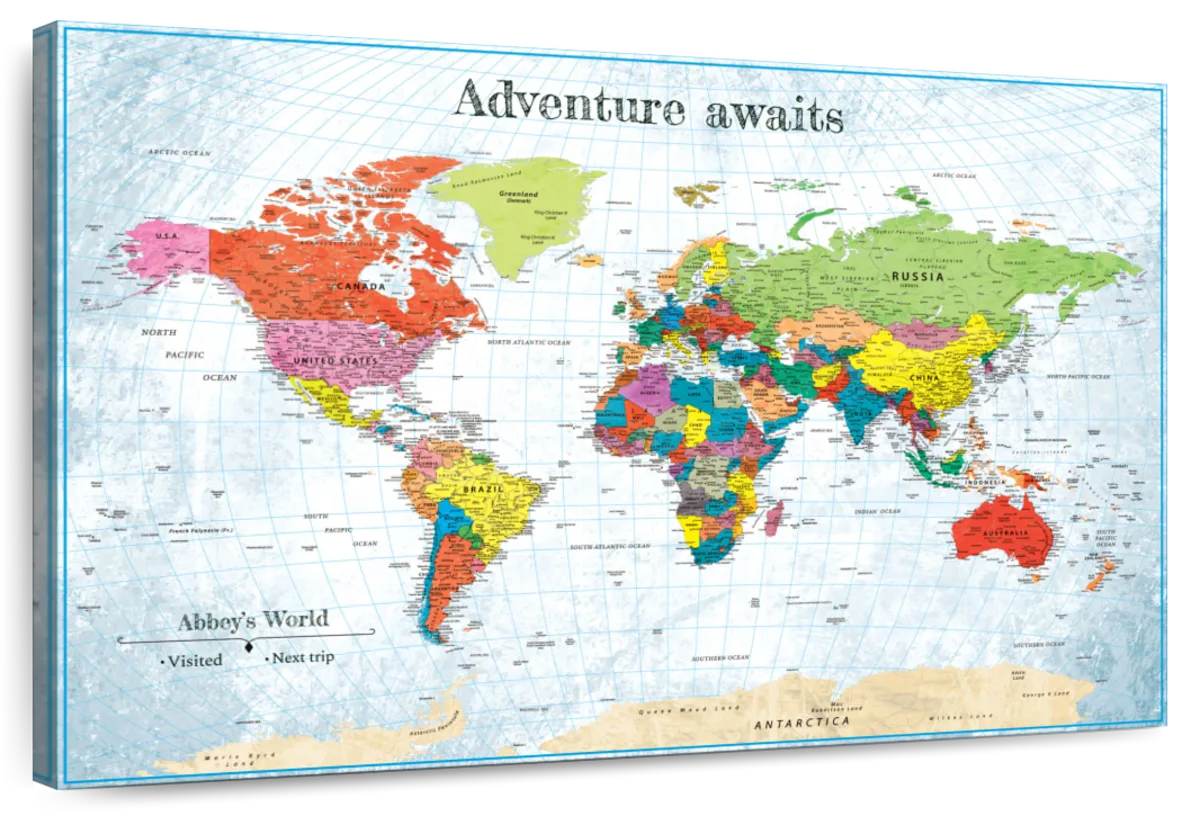 Personalized World Adventures Push Pin Map 1