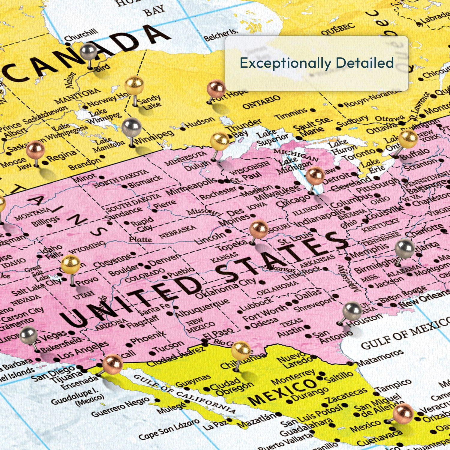 Personalized World Adventures Push Pin Map 4