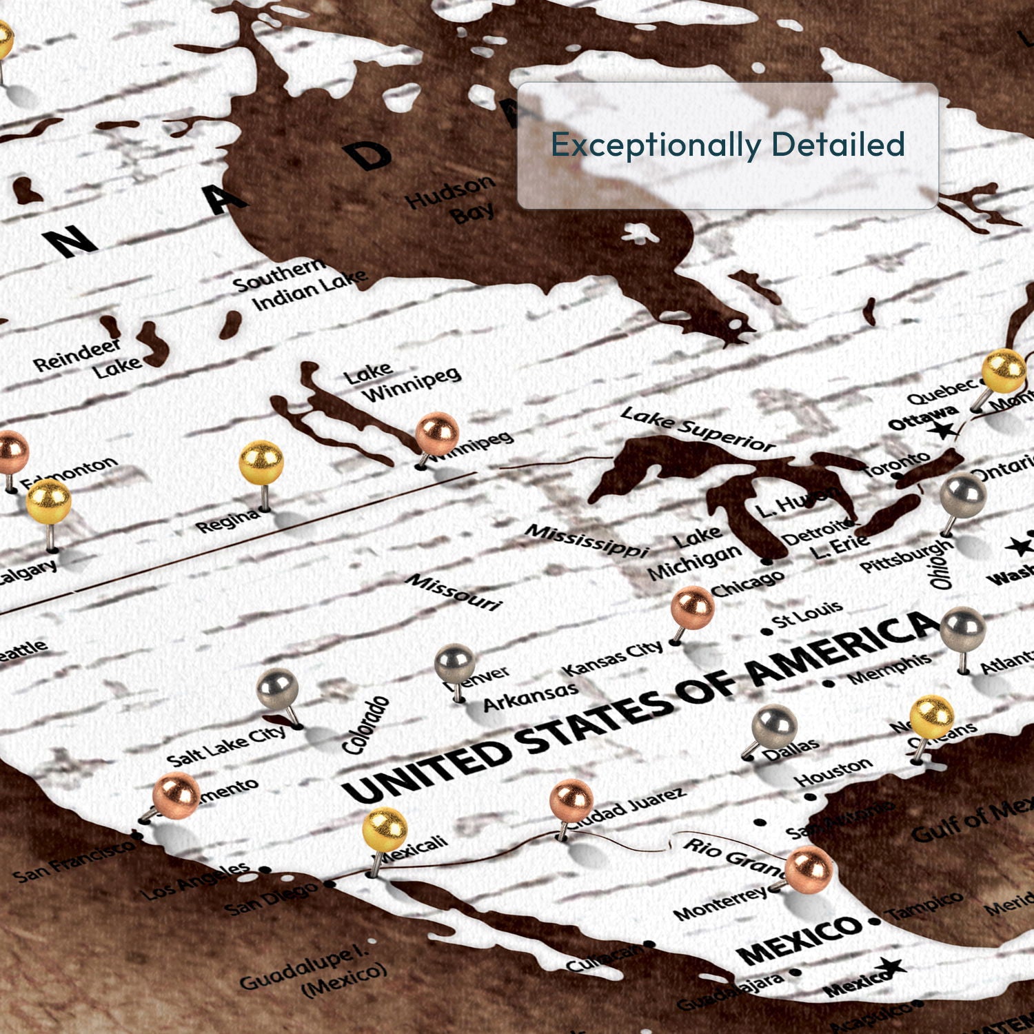 Personalized World Adventures Push Pin Travel Map 4