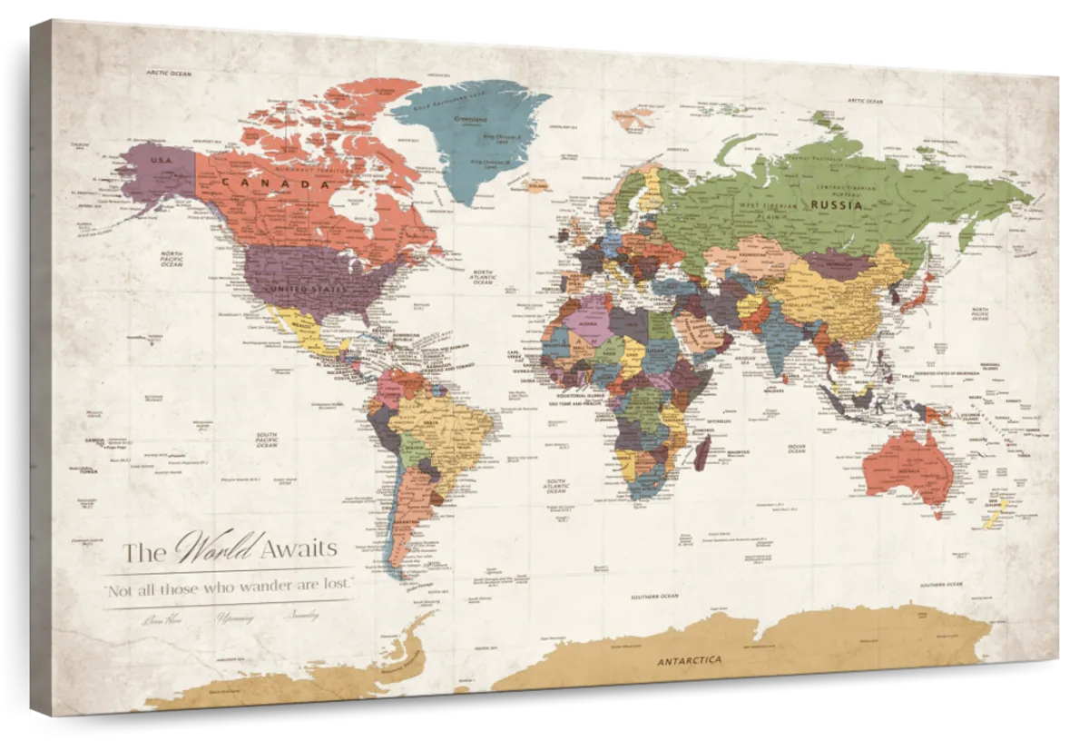 Personalized World Awaits Push Pin World Map