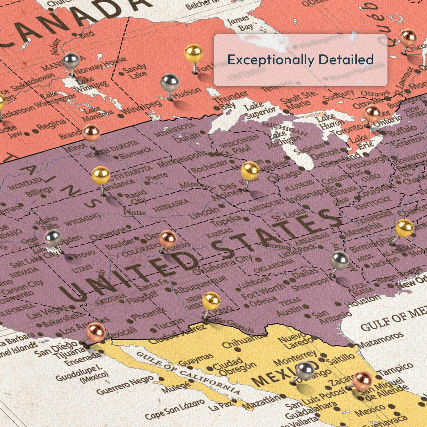 Personalized World Awaits Push Pin World Map 3