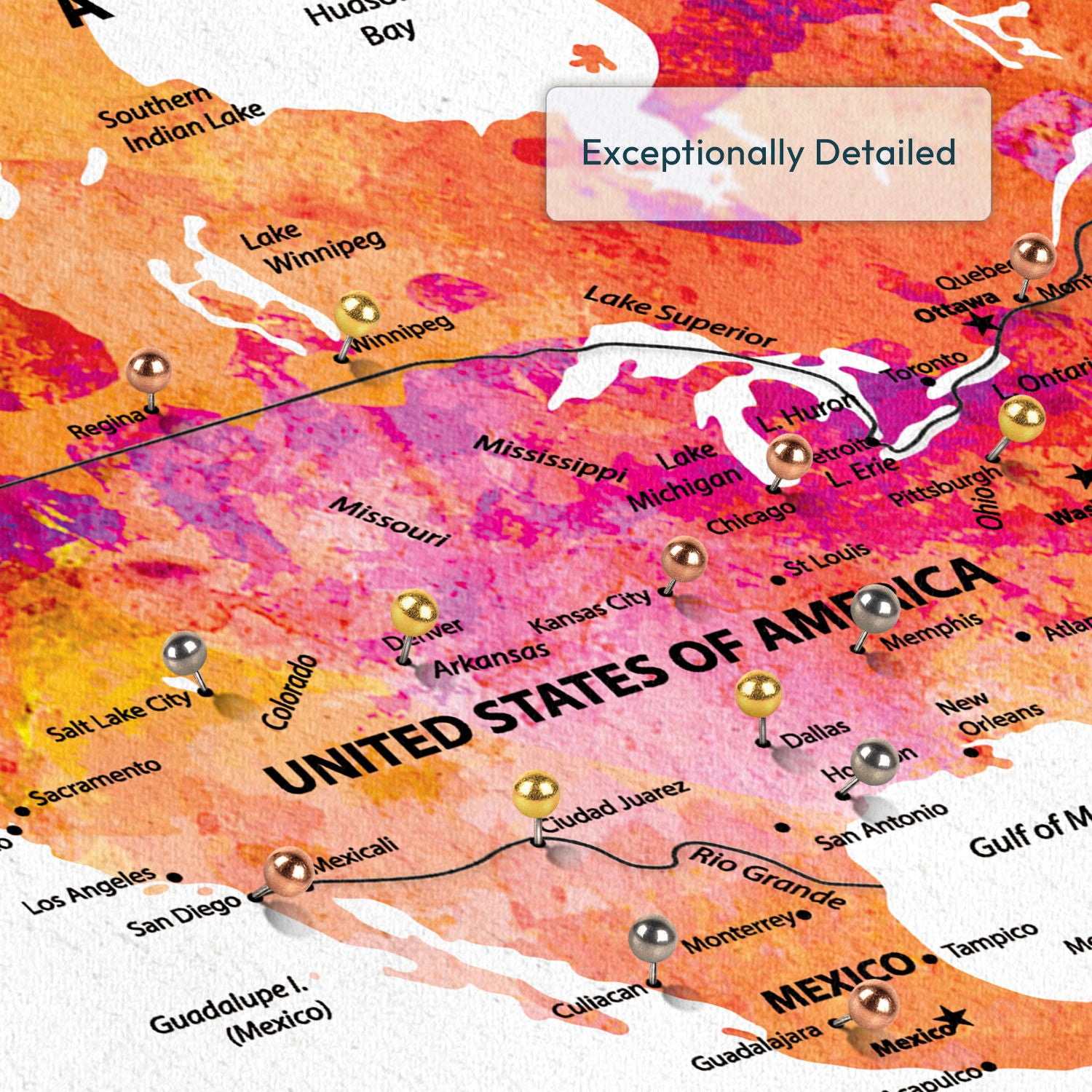 Personalized World Traveler Push Pin Map 4