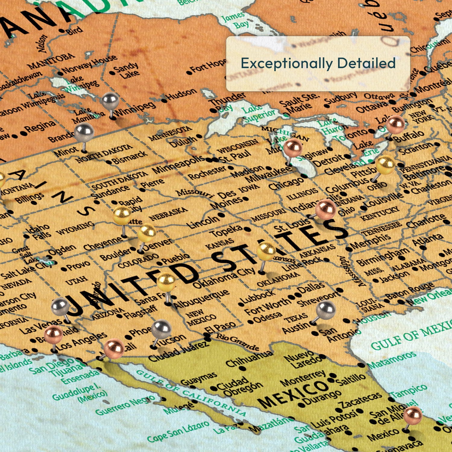 Personalized World Wanderer Push Pin Travel Map 4