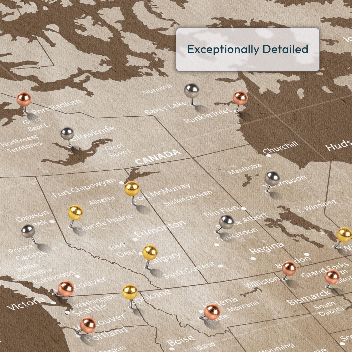 Personalized Worthwhile Trips North America Push Pin Map 3