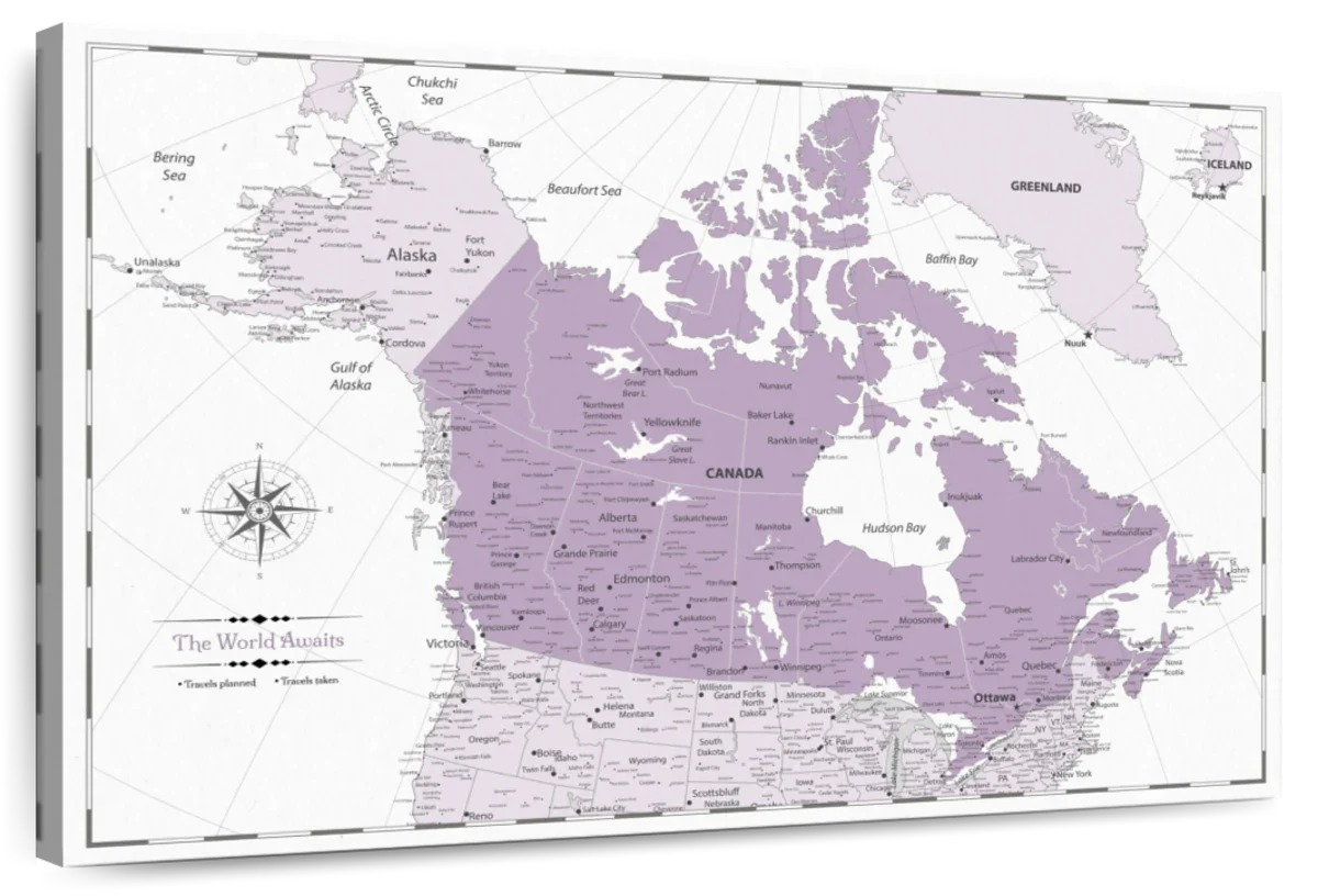 Purple Dreams Canada Push Pin Map 1