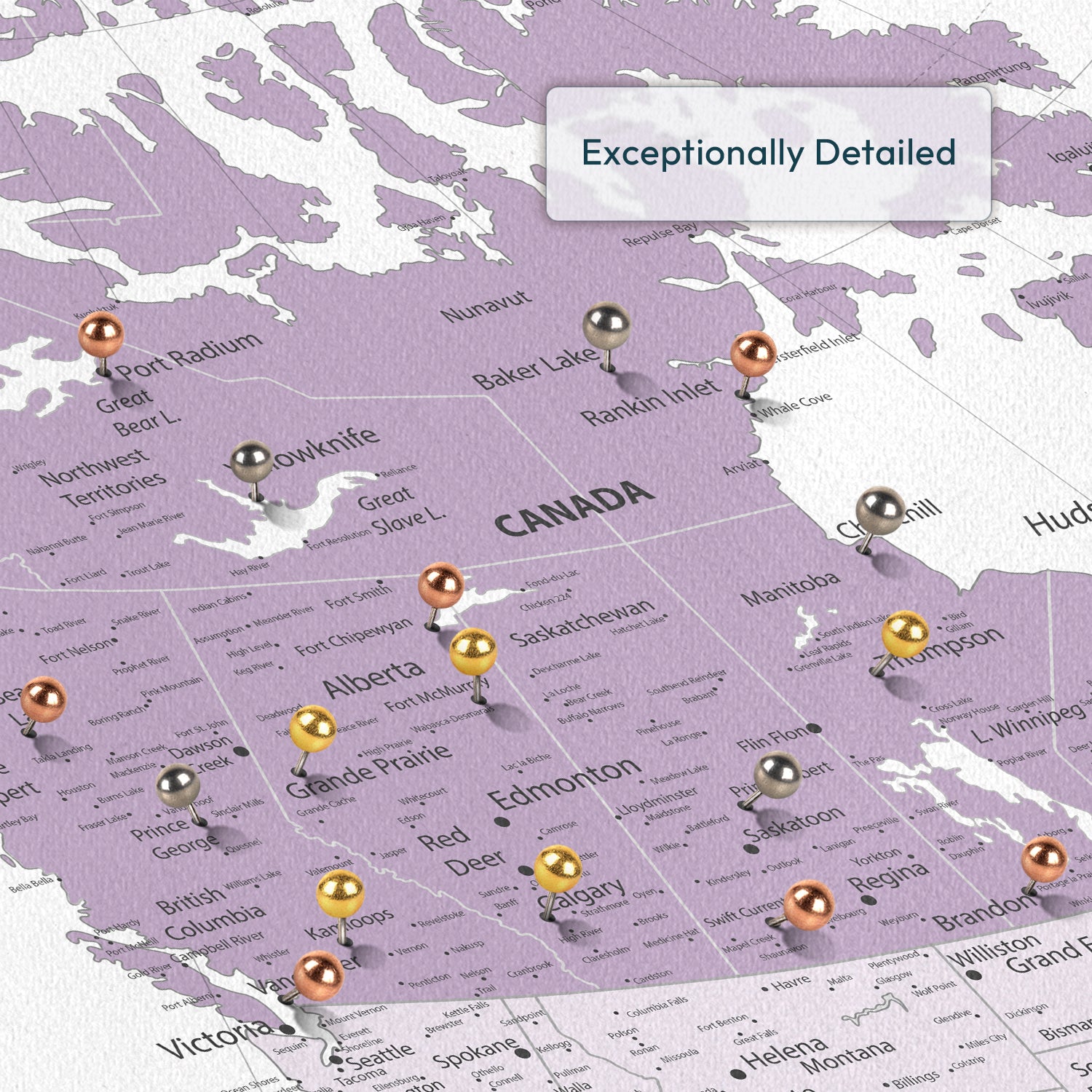 Purple Dreams Canada Push Pin Map 3