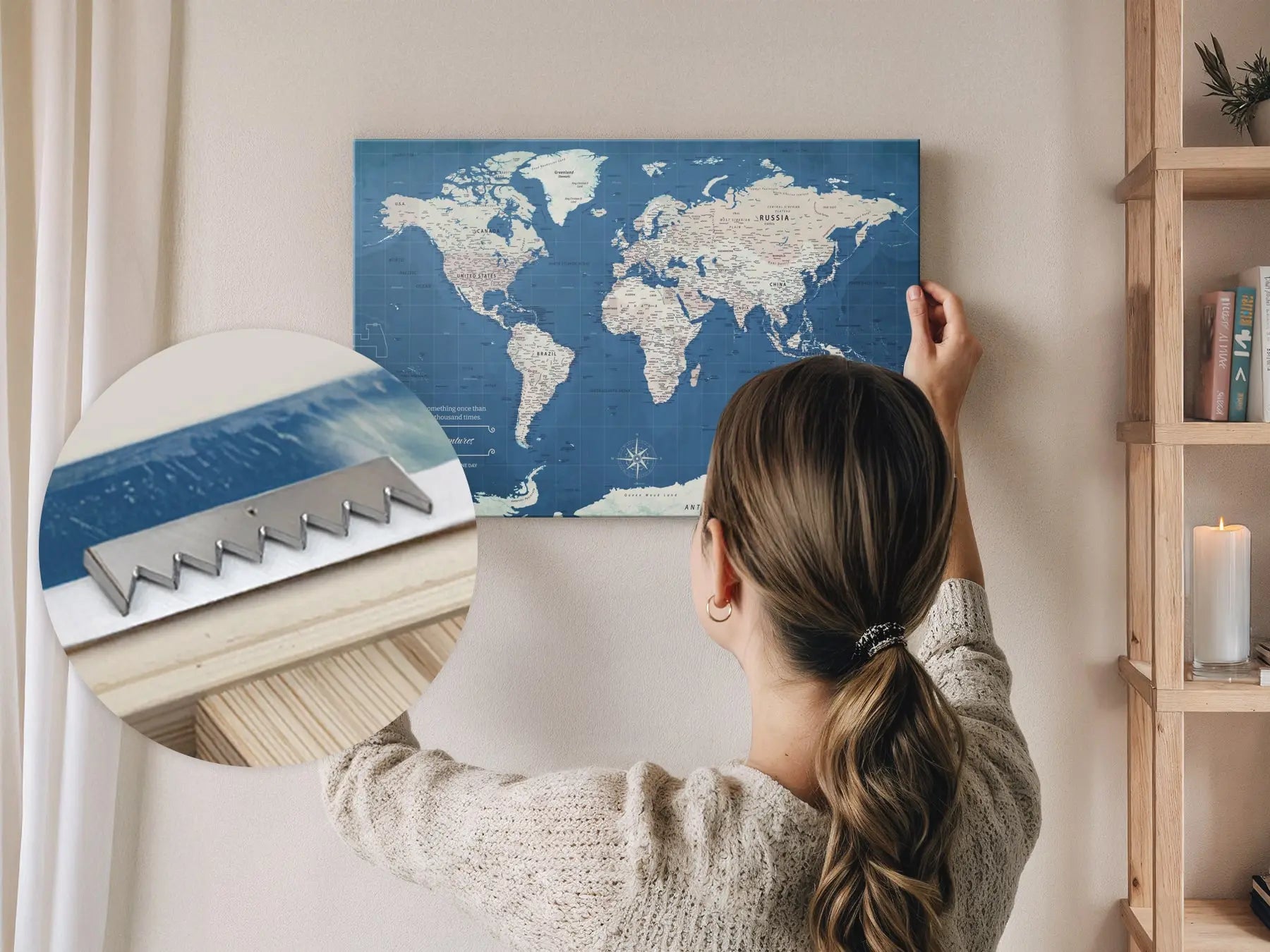 Personalized Travels and Adventures Push Pin USA Map