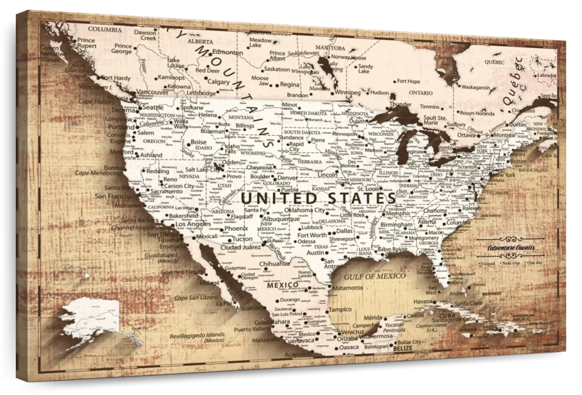 Rustic Push Pin USA Map 1