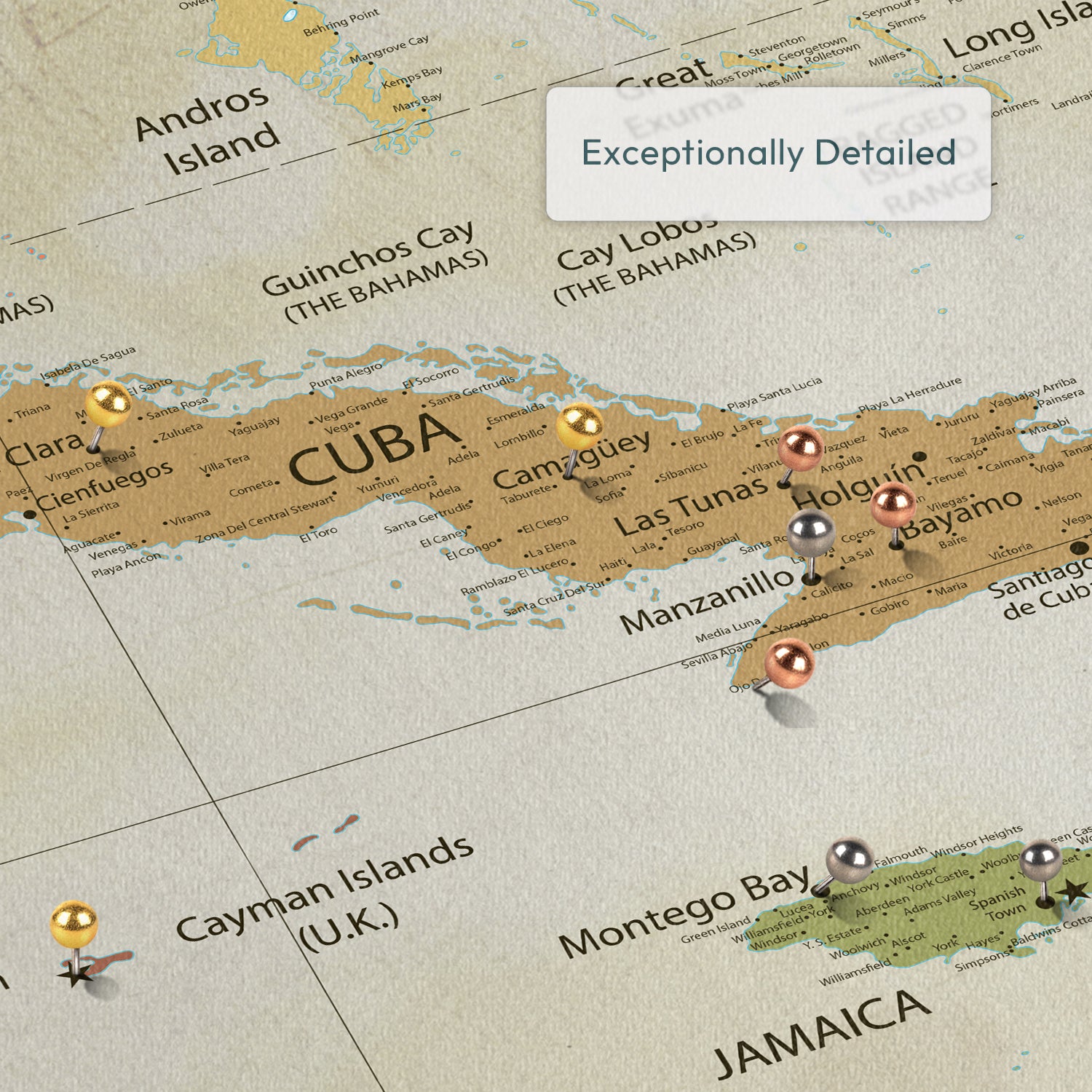 The Island Journey Caribbean Push Pin Map 3