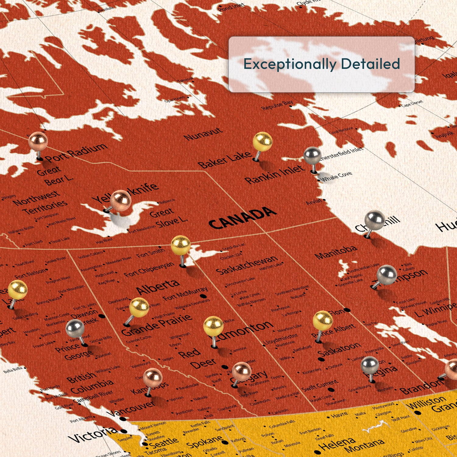 The Journey Itself Is My Home Canada Push Pin Map 3